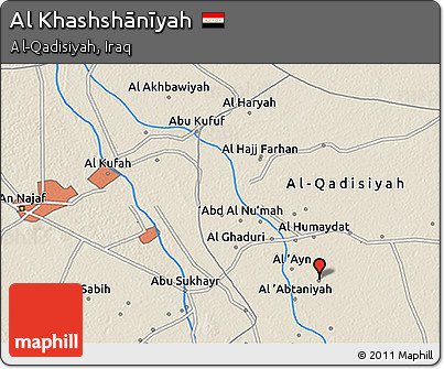 Shaded Relief 3D Map of Al Khashshānīyah