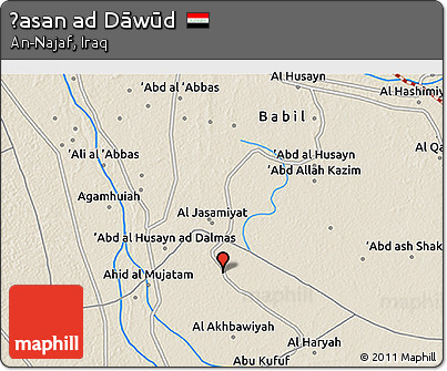Shaded Relief 3D Map of Ḩasan Ad Dāwūd