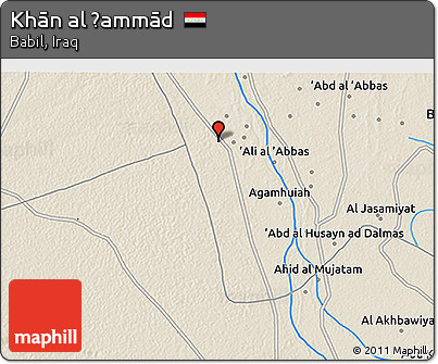 Shaded Relief 3D Map of Khān Al Ḩammād