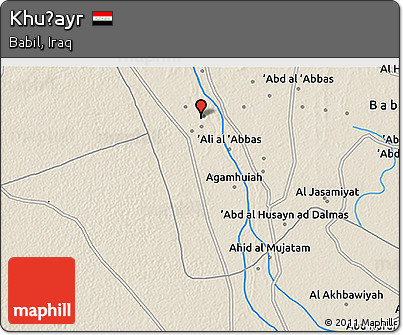 Shaded Relief 3D Map of Khuḑayr