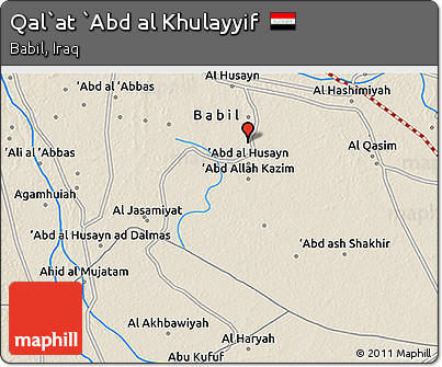 Shaded Relief 3D Map of Qal`at `Abd Al Khulayyif