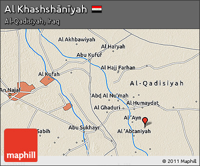 Shaded Relief 3D Map of Al Khashshānīyah