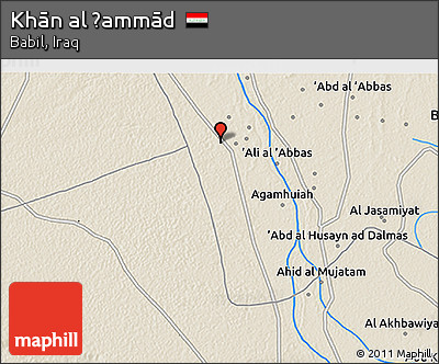 Shaded Relief 3D Map of Khān Al Ḩammād