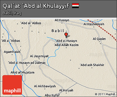 Shaded Relief 3D Map of Qal`at `Abd Al Khulayyif