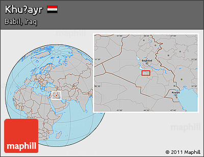Gray Location Map of Khuḑayr