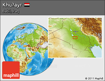 Physical Location Map of Khuḑayr