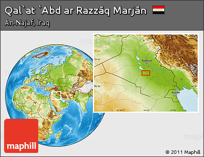 Physical Location Map of Qal`at `Abd Ar Razzāq Marjān