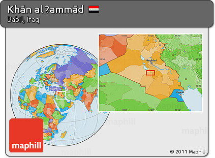 Political Location Map of Khān Al Ḩammād