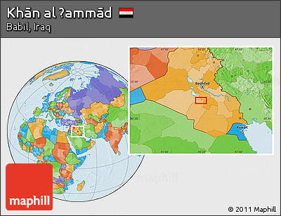 Political Location Map of Khān Al Ḩammād