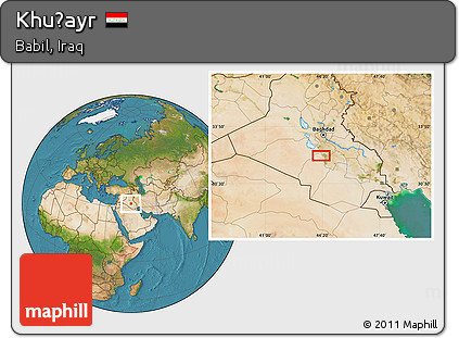Satellite Location Map of Khuḑayr