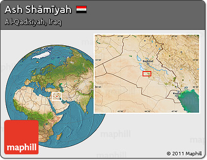 Satellite Location Map of Ash Shāmīyah