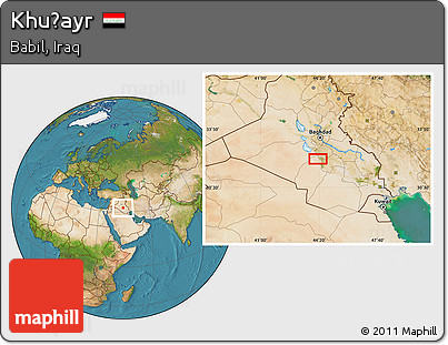 Satellite Location Map of Khuḑayr