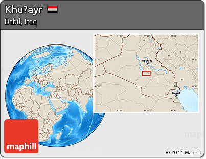Shaded Relief Location Map of Khuḑayr