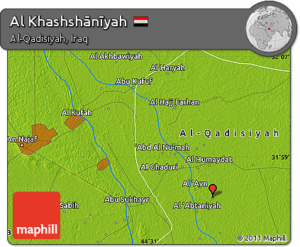 Physical Map of Al Khashshānīyah