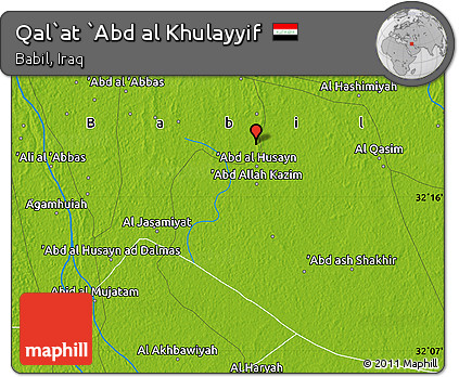 Physical Map of Qal`at `Abd Al Khulayyif