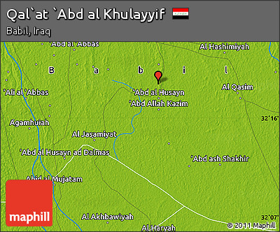 Physical Map of Qal`at `Abd Al Khulayyif