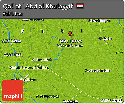Physical Map of Qal`at `Abd Al Khulayyif