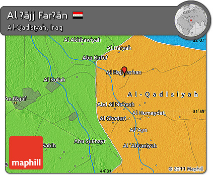 Political Map of Al Ḩājj Farḩān