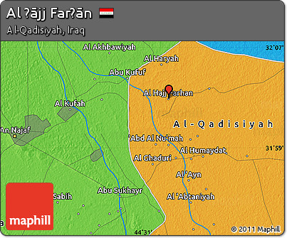 Political Map of Al Ḩājj Farḩān