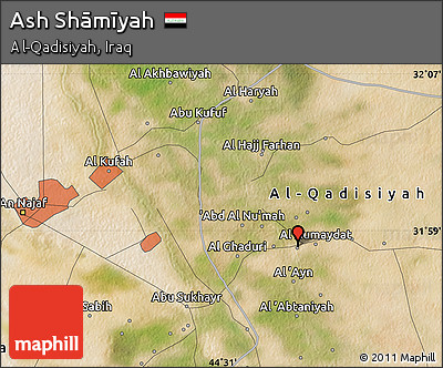 Satellite Map of Ash Shāmīyah