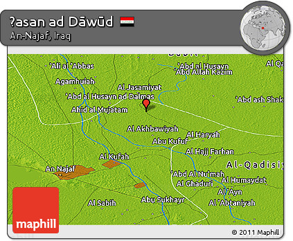 Physical Panoramic Map of Ḩasan Ad Dāwūd