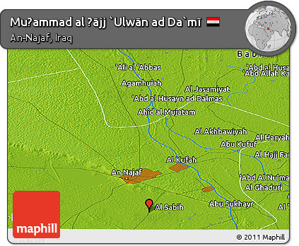 Physical Panoramic Map of Muḩammad Al Ḩājj `Ulwān Ad Da`mī