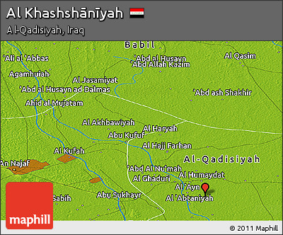 Physical Panoramic Map of Al Khashshānīyah