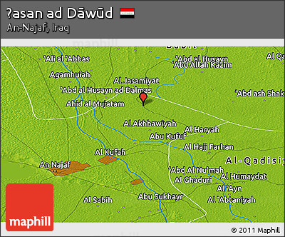 Physical Panoramic Map of Ḩasan Ad Dāwūd