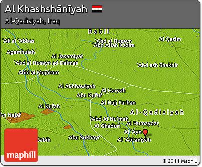 Physical Panoramic Map of Al Khashshānīyah