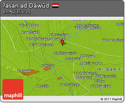 Physical Panoramic Map of Ḩasan Ad Dāwūd