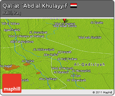 Physical Panoramic Map of Qal`at `Abd Al Khulayyif