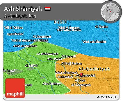 Political Panoramic Map of Ash Shāmīyah
