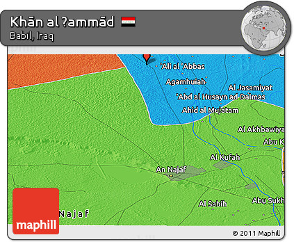 Political Panoramic Map of Khān Al Ḩammād