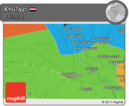 Political Panoramic Map of Khuḑayr