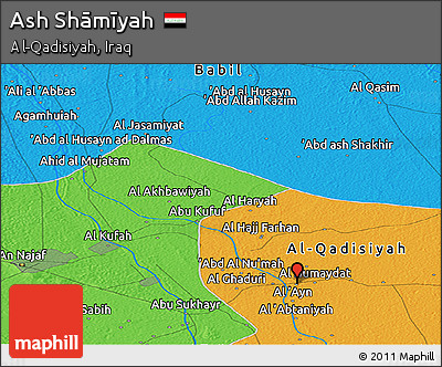 Political Panoramic Map of Ash Shāmīyah