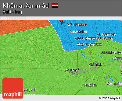 Political Panoramic Map of Khān Al Ḩammād