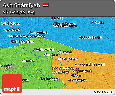 Political Panoramic Map of Ash Shāmīyah