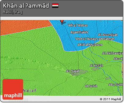 Political Panoramic Map of Khān Al Ḩammād