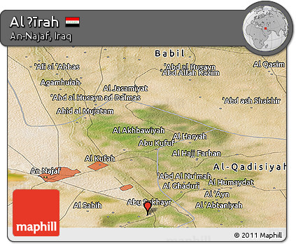 Satellite Panoramic Map of Al Ḩīrah