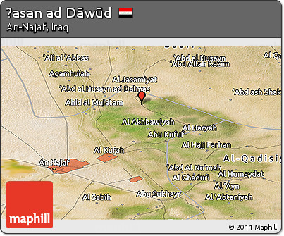 Satellite Panoramic Map of Ḩasan Ad Dāwūd