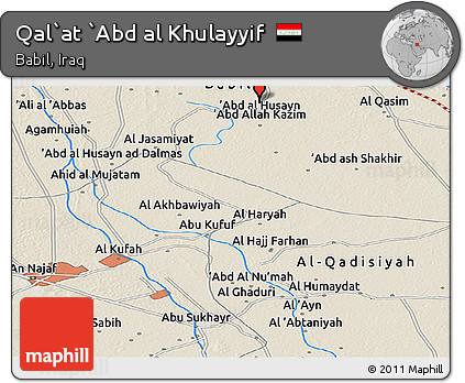 Shaded Relief Panoramic Map of Qal`at `Abd Al Khulayyif