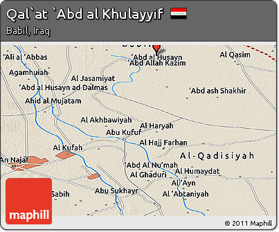 Shaded Relief Panoramic Map of Qal`at `Abd Al Khulayyif