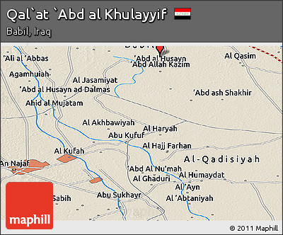 Shaded Relief Panoramic Map of Qal`at `Abd Al Khulayyif