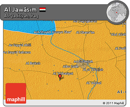 Political 3D Map of Al Jawāsim