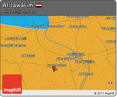 Political 3D Map of Al Jawāsim