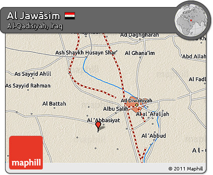 Shaded Relief 3D Map of Al Jawāsim