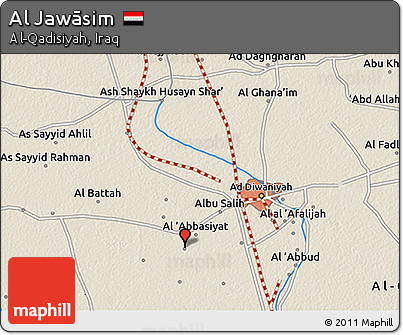 Shaded Relief 3D Map of Al Jawāsim