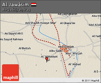 Shaded Relief 3D Map of Al Jawāsim