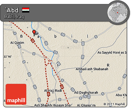 Shaded Relief Map of `Abd