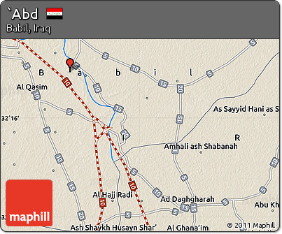 Shaded Relief Map of `Abd